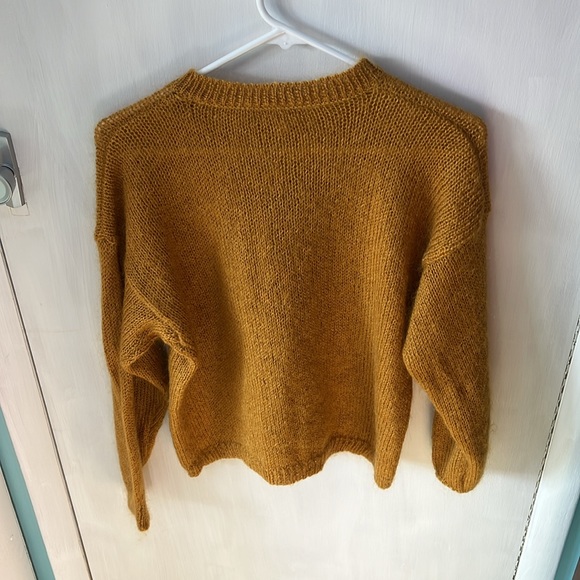 Mustard Yellow button down sweater from suburban petites - Picture 3 of 3